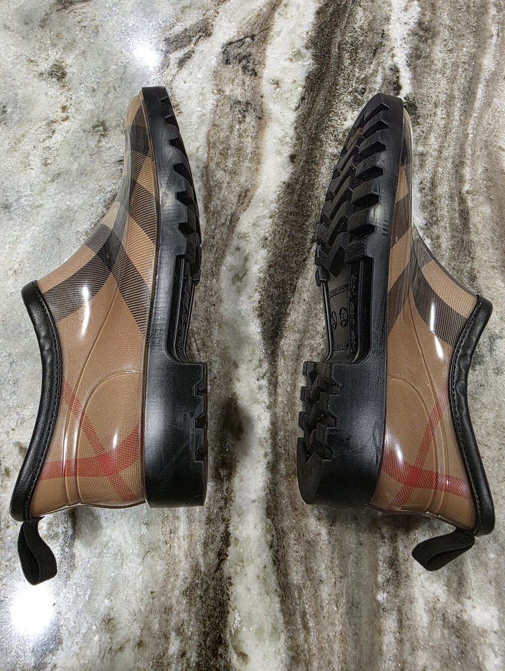 Burberry Nova Check Rain Clog Mules Size 39 Rubber Lug Sole Slip On Boots Mule 8 - Picture 8 of 13